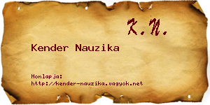 Kender Nauzika névjegykártya